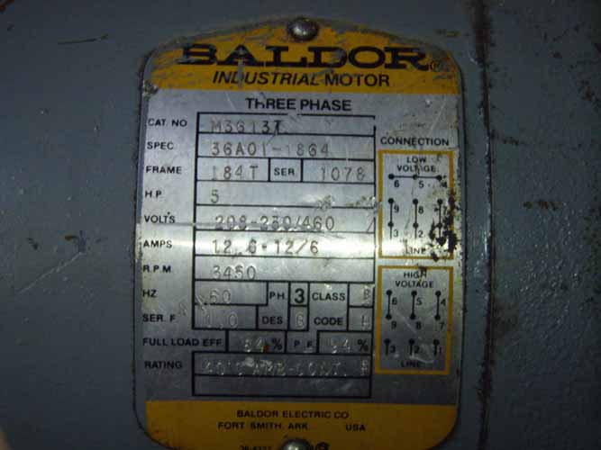 Electric Motor Data Sheet Klistoff Equipment & Machinery, Inc. Tel 5039820530